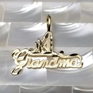 Solid 14k Yellow Gold #1 Grandma Pendant
